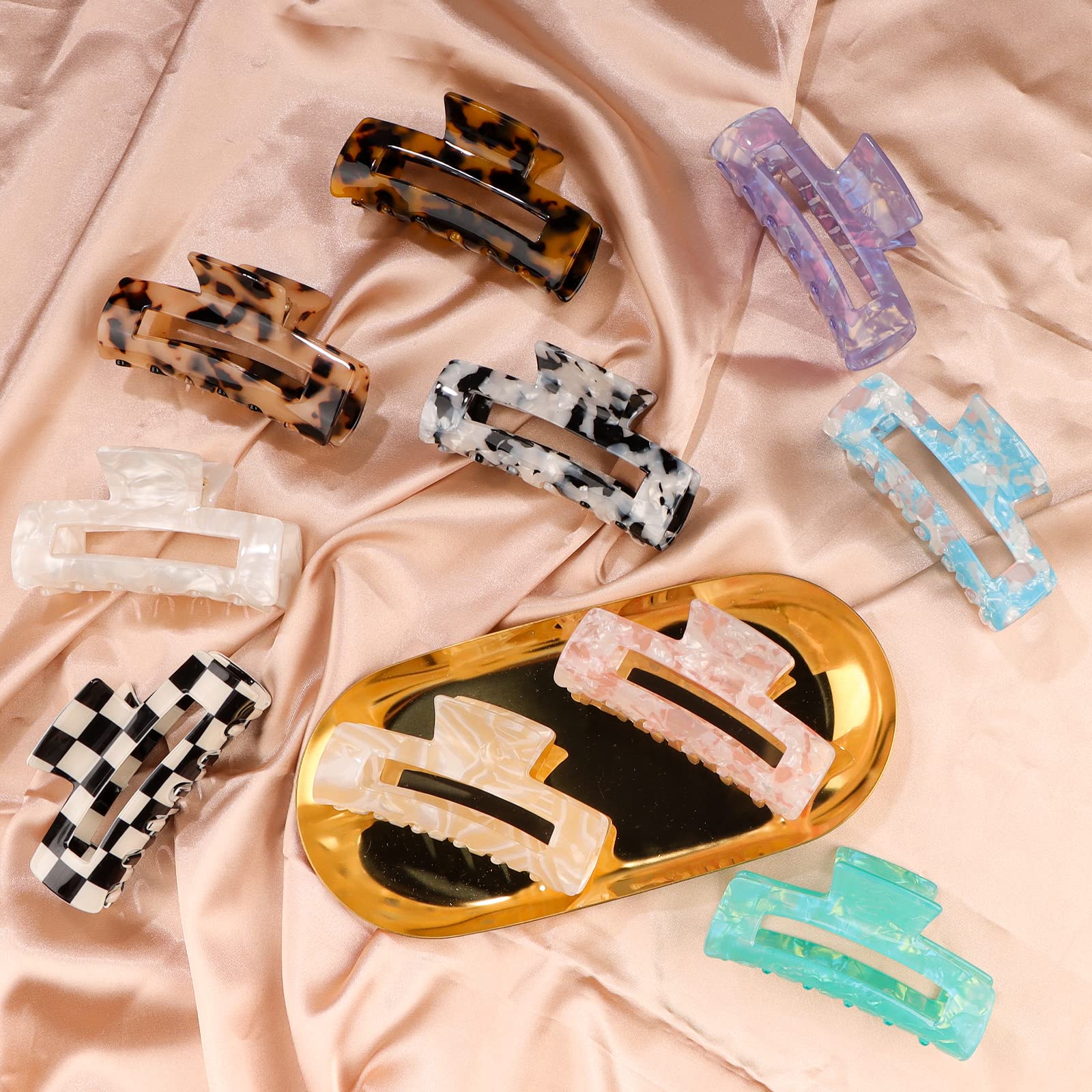 Magicsky clip rectangular muelle metálico, agarre firme para cabello fino o grueso.