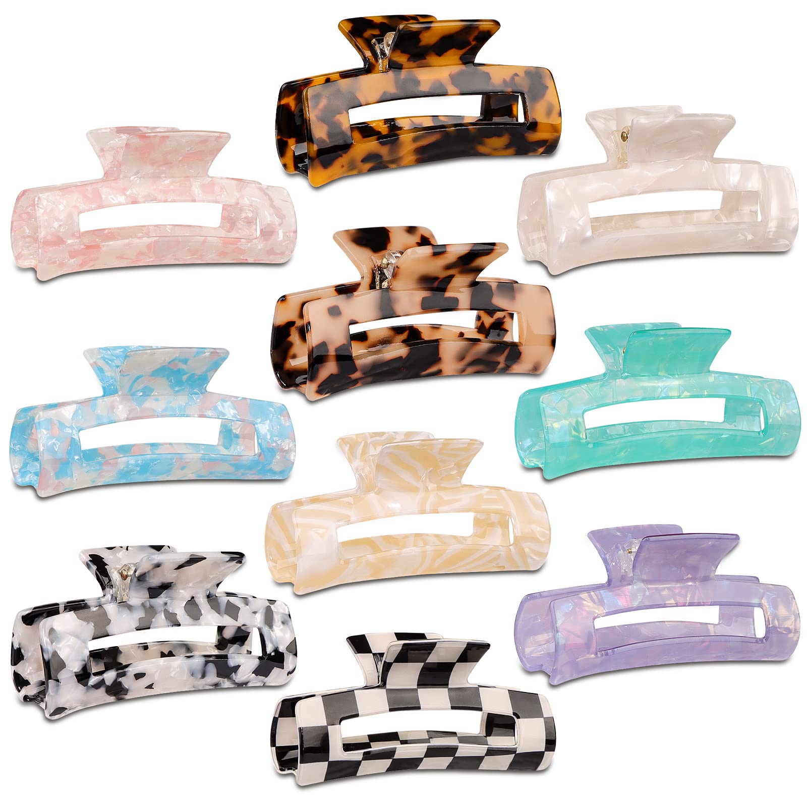 Magicsky clip rectangular opal marmol, ideal para recoger el cabello con estilo diario.