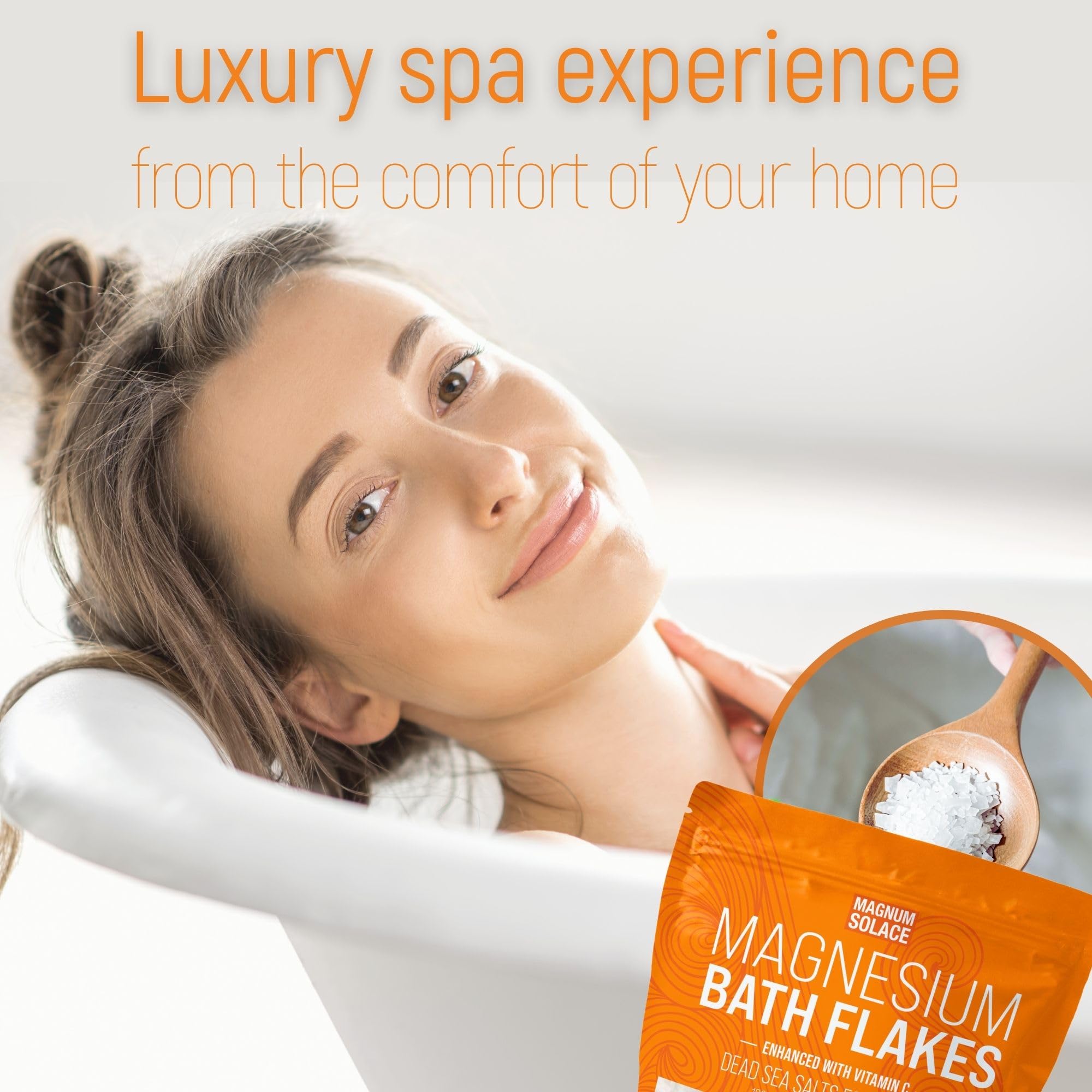 Magnum Solace cristales de vitamina C para baño, sensación vigorizante para la piel