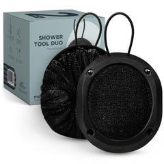MainBasics duo de ducha 2 en 1, lufa suave para espuma cremosa.