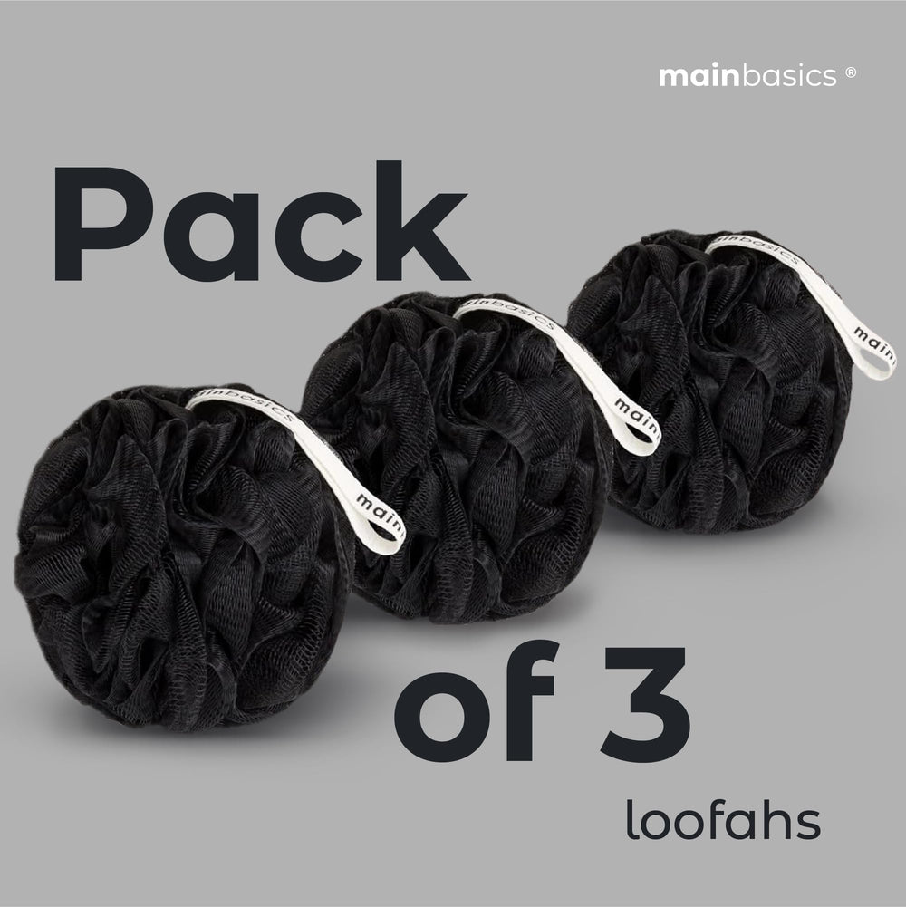 MainBasics lufa con cuerda colgante facilita almacenamiento y secado.