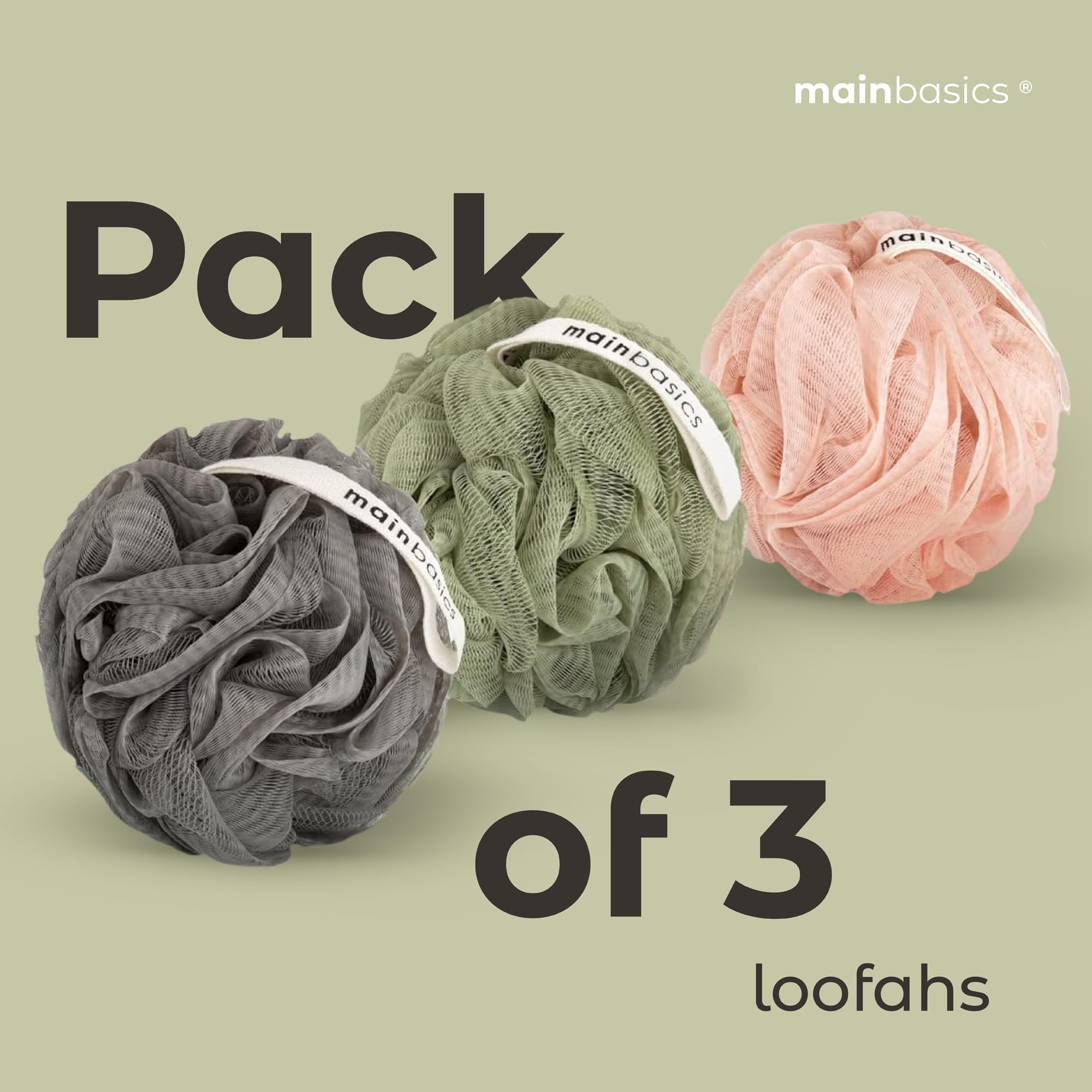 MainBasics lufa con gancho integrado para colgar tras la ducha