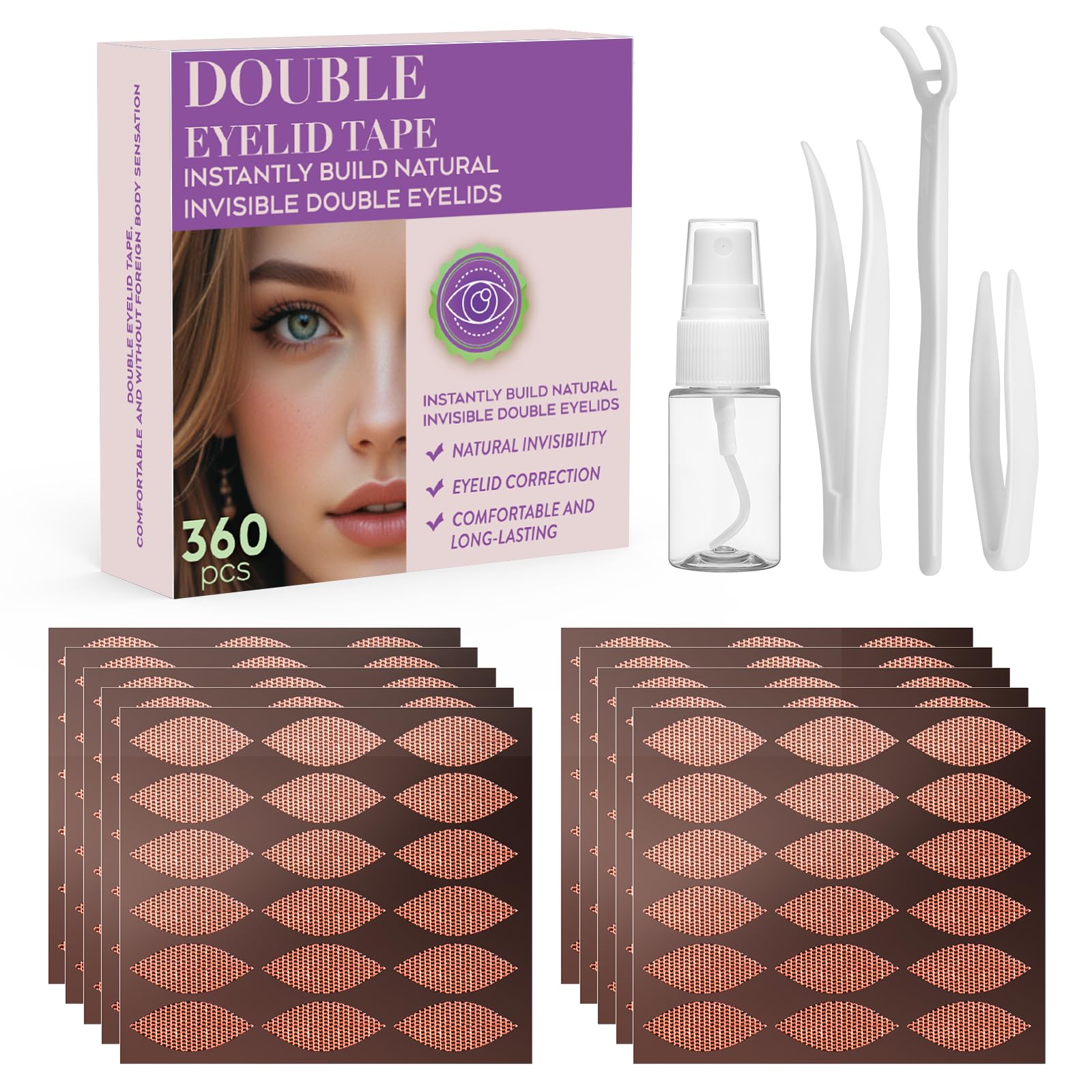 Majaium cinta doble párpado encaje impermeable para un pliegue natural y duradero.