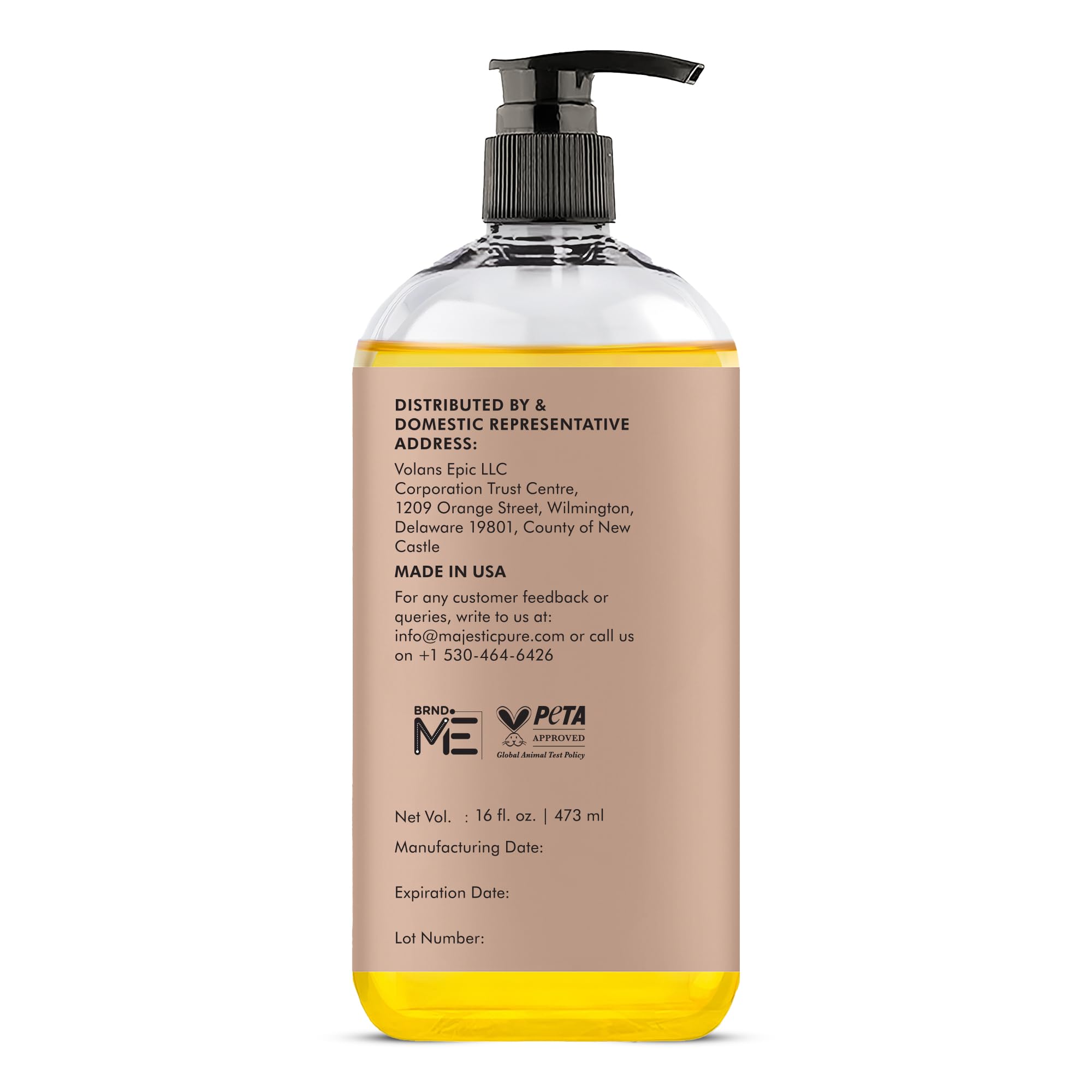 Majestic Pure Aceite de Almendra Dulce para piel, hidratación suave y brillo natural.