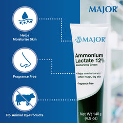 Major Ammonium Lactate 12 percent cream texture swatch indicates creamy, non-greasy feel