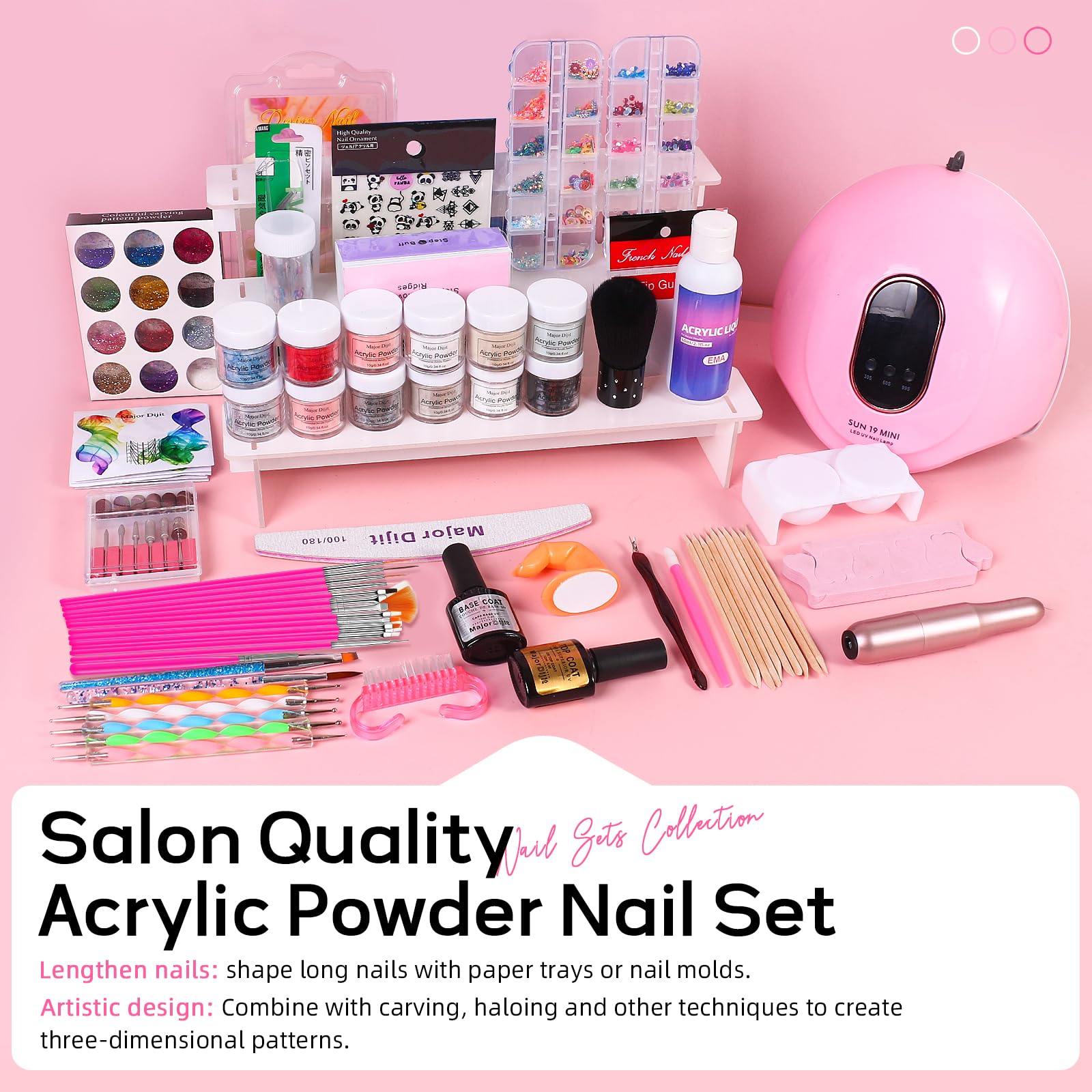 Major Dijit kit completo de uñas acrílicas para empezar