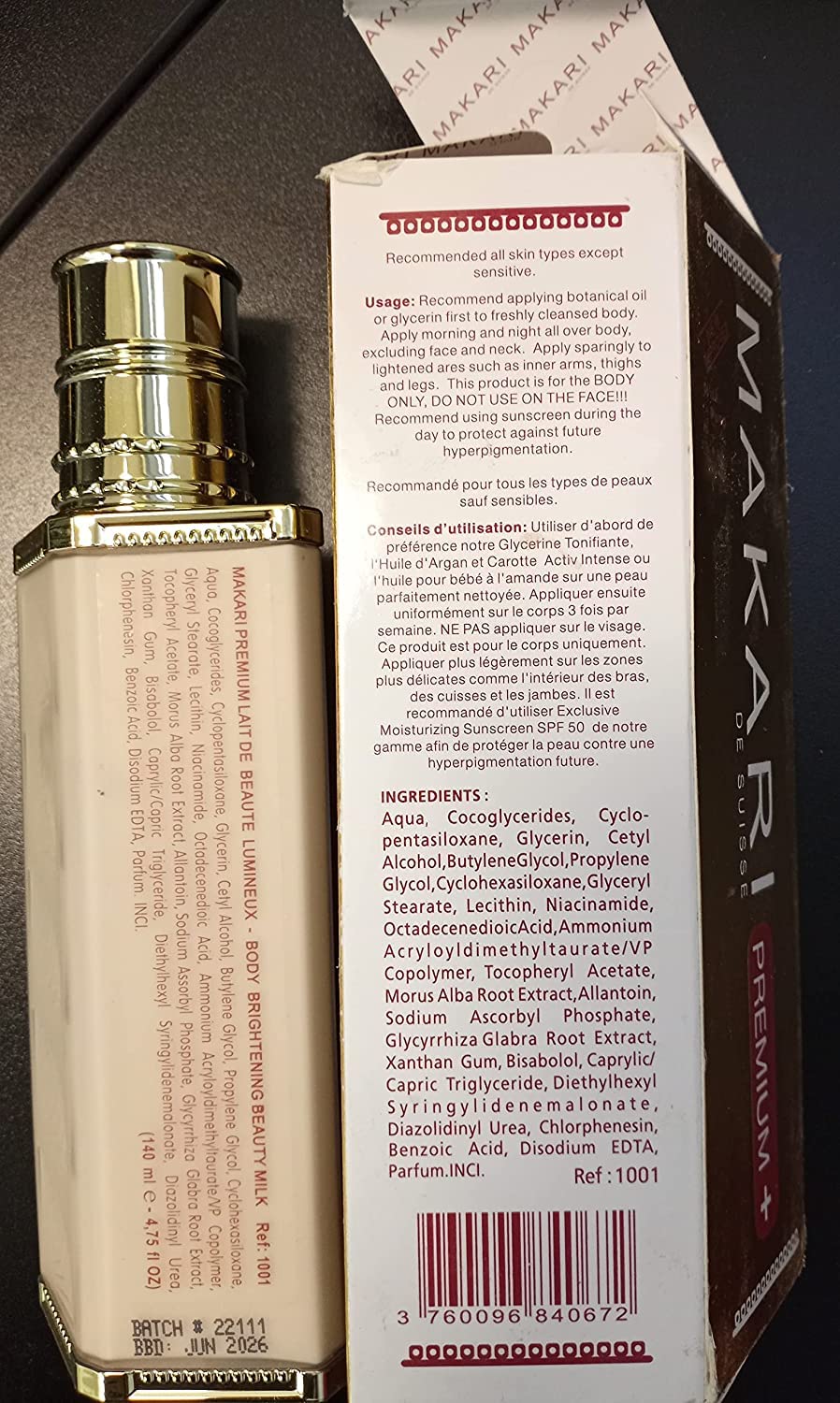 MAKARI Premium+ Absorción rápida para uso diario sin grasa.