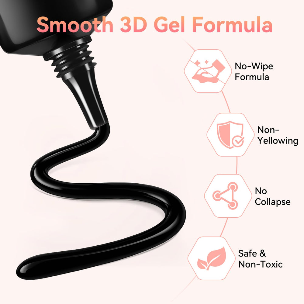 Makartt 3D gel paired with chrome powder for dazzling effects.