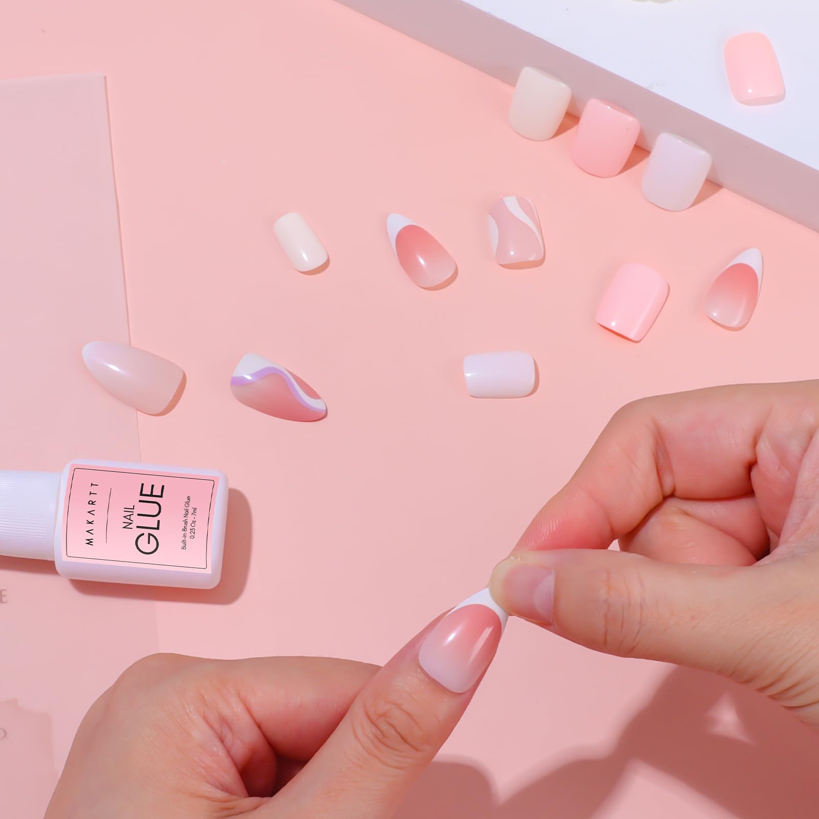 Makartt adhesivo libre de HEMA para uñas seguras.