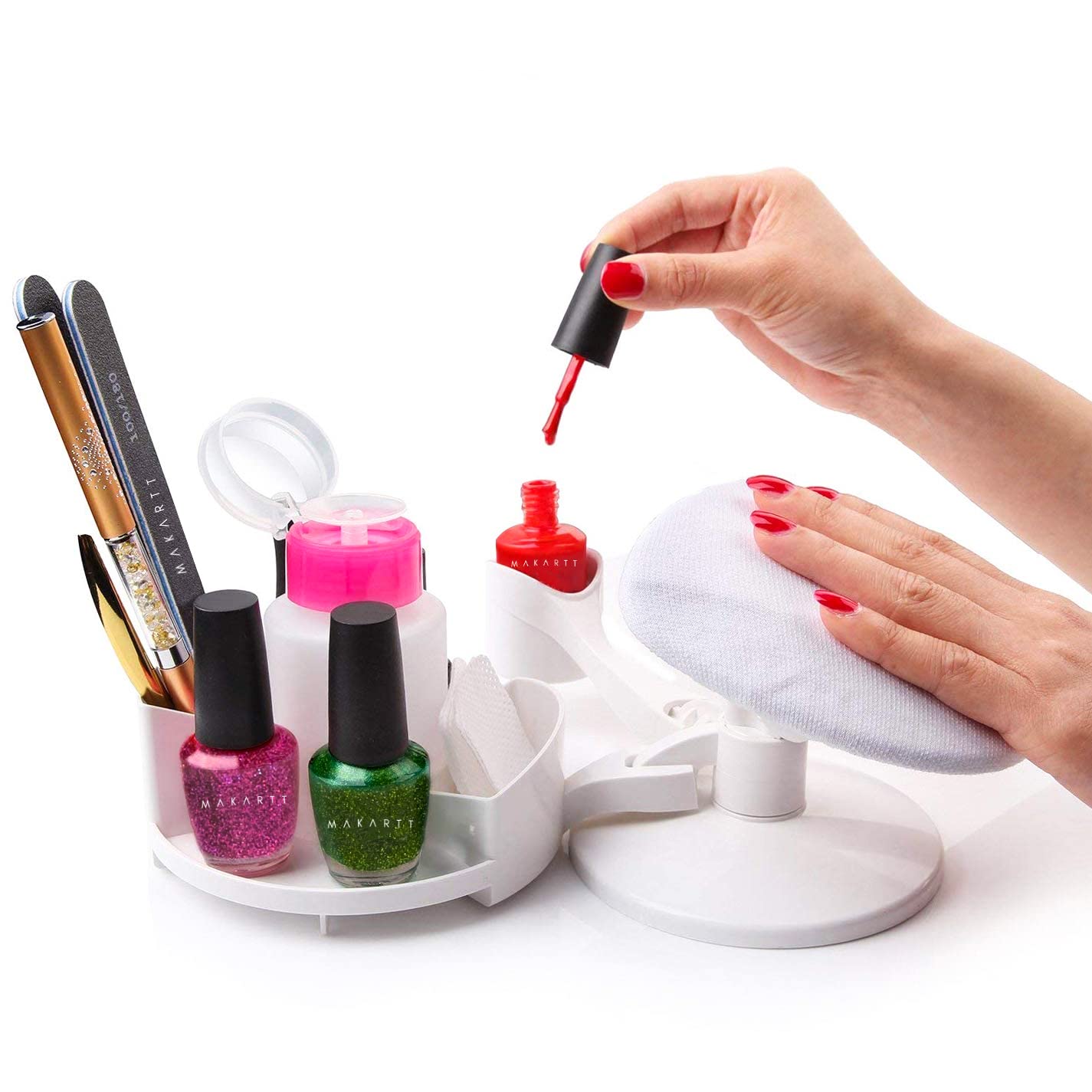 Makartt apoyamanos multiangulo ajustable para manicura, apoyo cómodo durante la aplicación de esmalte.