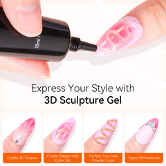 Makartt gel 3D para uñas, crea arte en 3D con control sencillo.