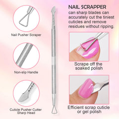 Makartt Cuticle Trimmer empujadores dobles para empujar y limpiar