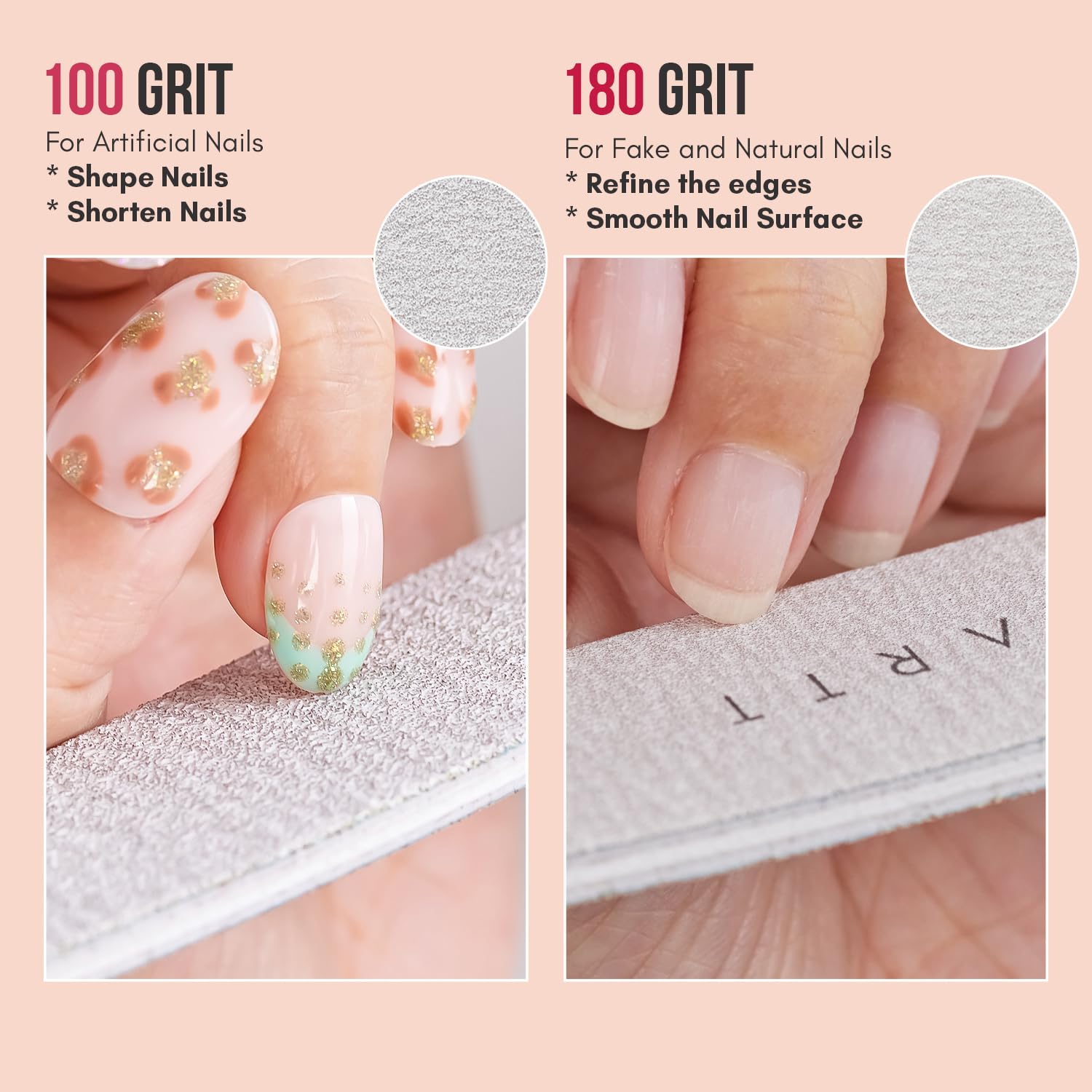 Makartt lima Zebra de dos caras, resistente para limar uñas