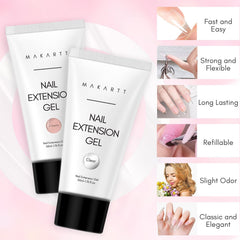Makartt poly nail gel builder supports extensions and thickening for stronger-looking nails.