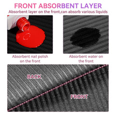 Makartt nail table mat with double-sided 3-ply design protects surfaces and absorbs spills.