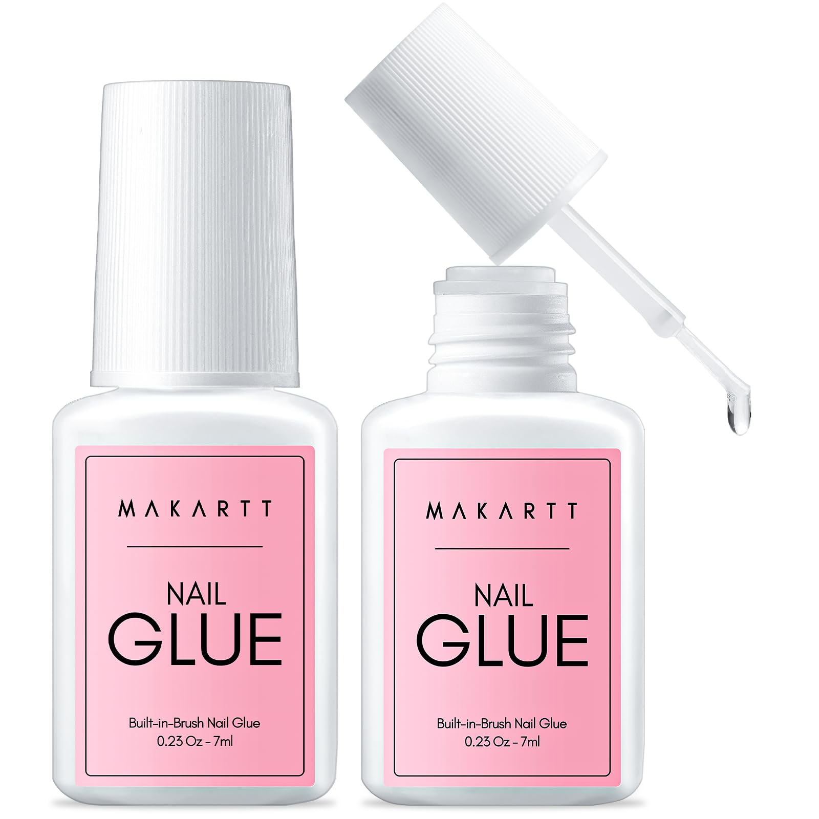 Makartt pegamento de uñas rápido con cepillo para fijación limpia y duradera.