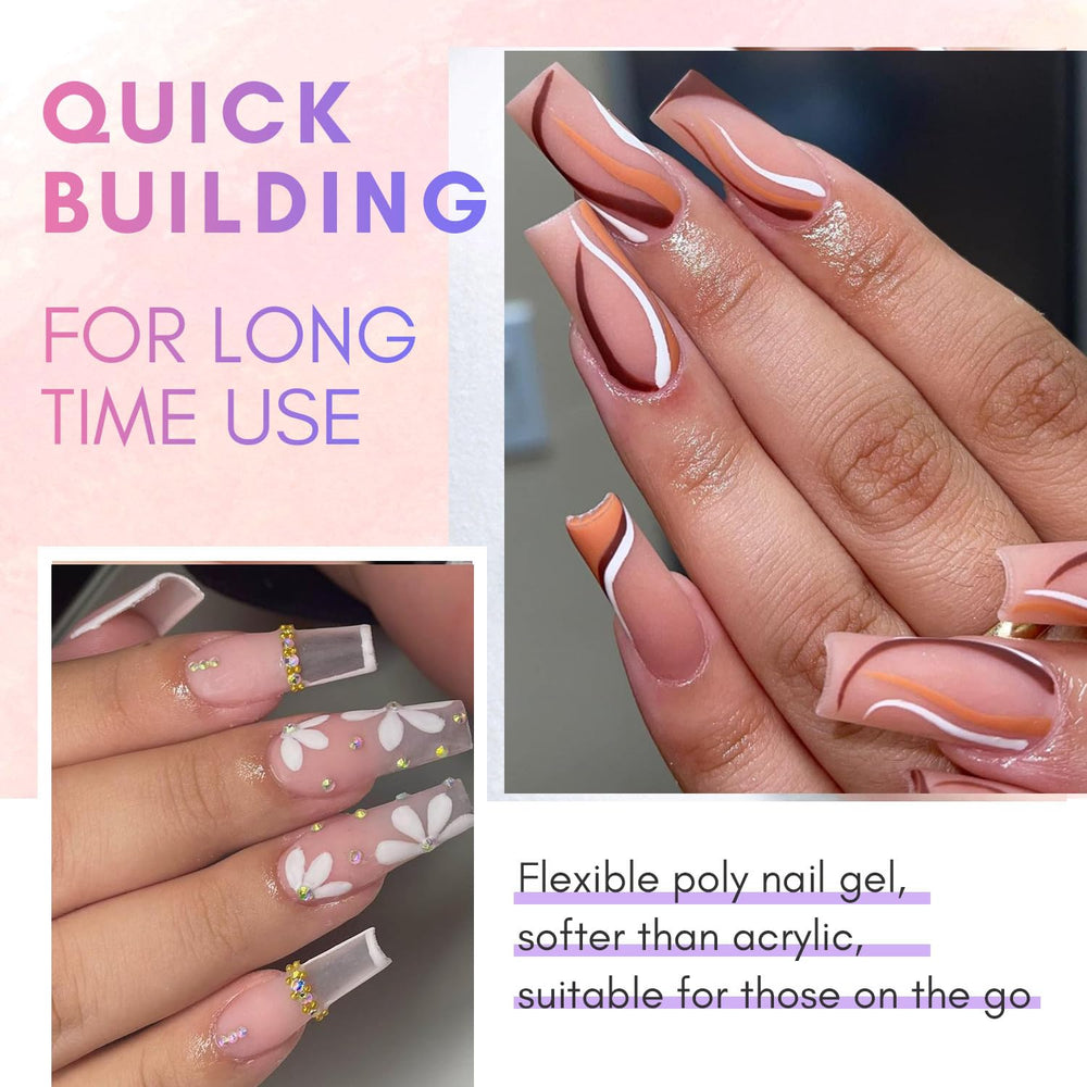 Makartt poly nail gel set 2pc enables beginner friendly DIY nail art at home.