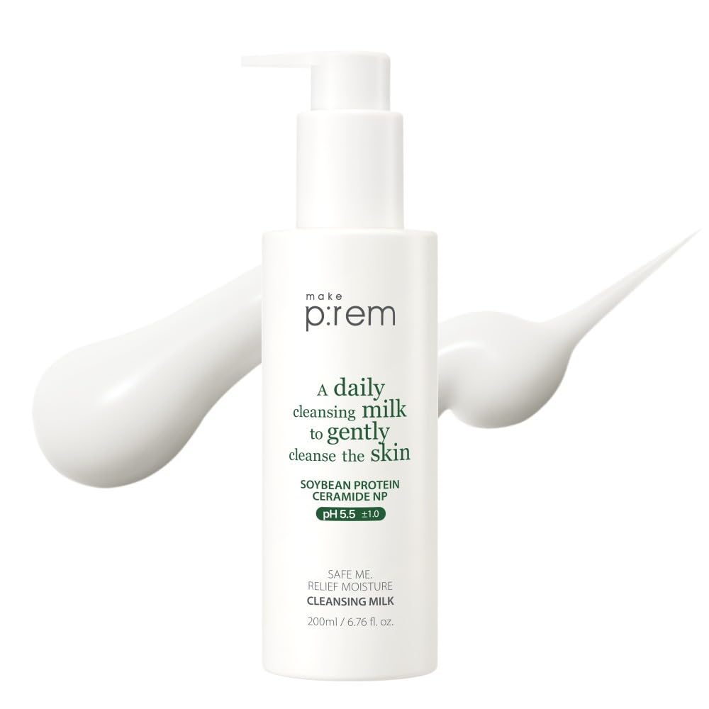 MAKEP:REM Safe Me, leche limpiadora hidratante para piel sensible, limpia sin resecar.