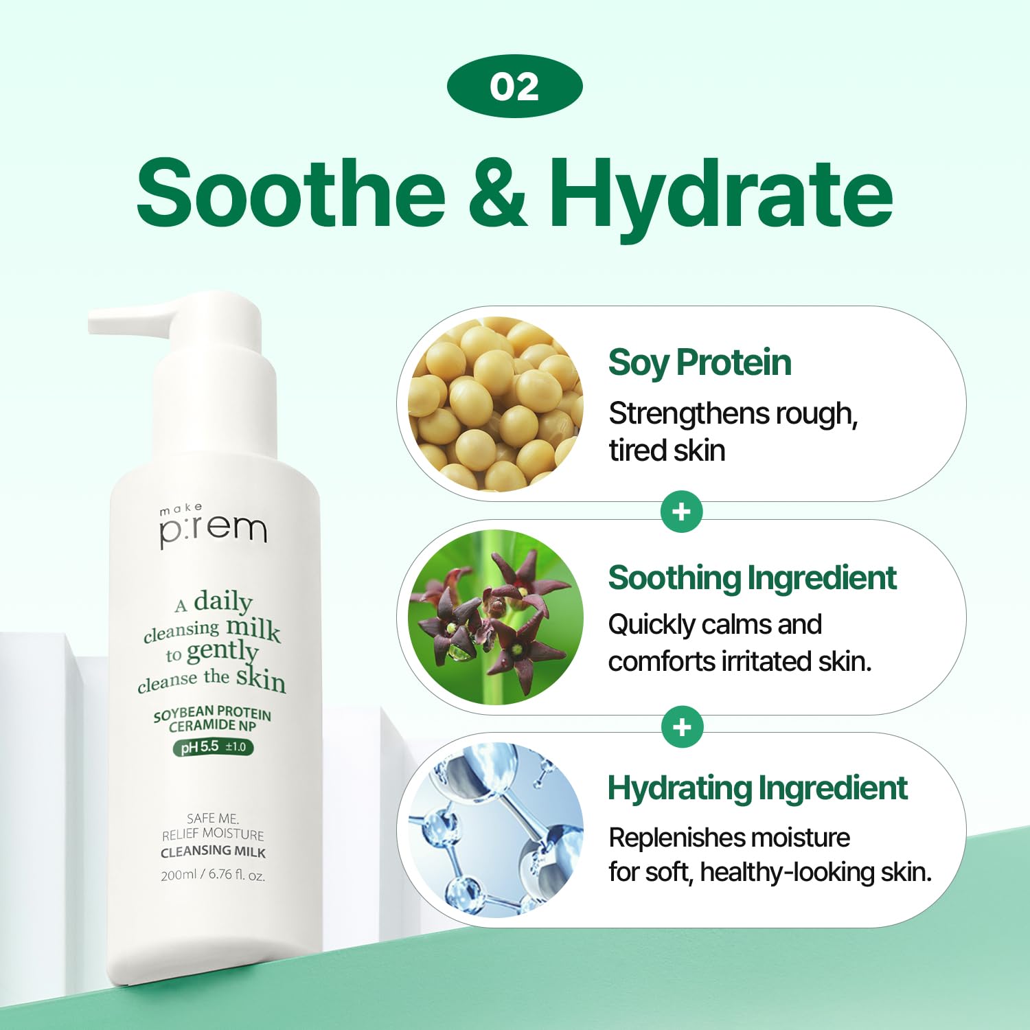 MAKEP:REM Safe Me, pH 5.5 subácido para irritación mínima.