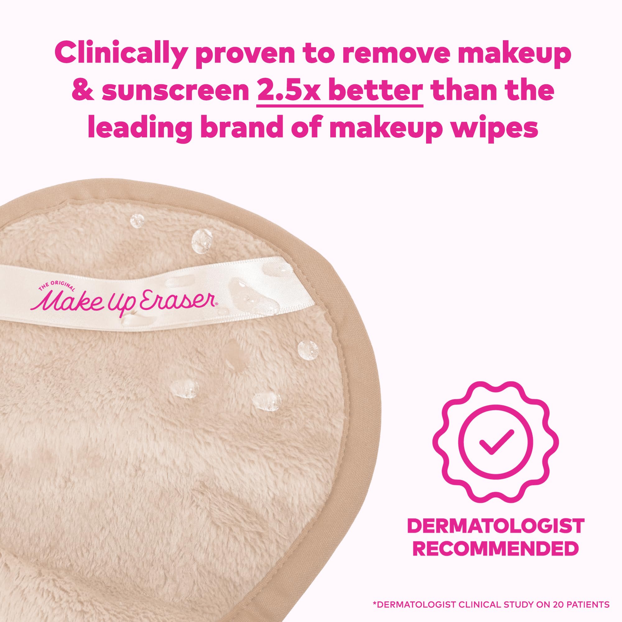 MakeUp Eraser Original Mini PRO 5-Pack, reutilizable y lavable para menos desechos.