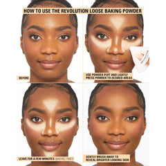 Makeup Revolution Polvo libre traslúcido: aplicación con esponja para técnica de horneado precisa
