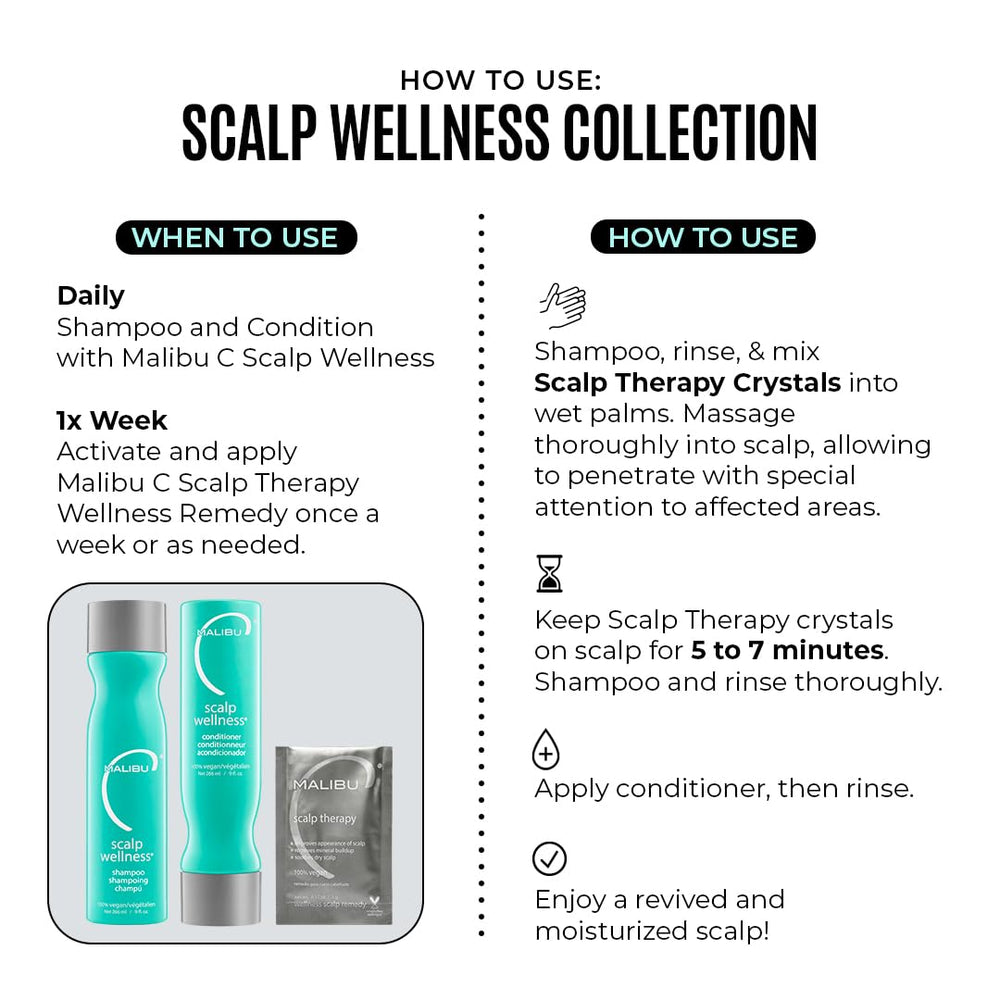 Malibu C detalle sin sulfatos, cuidado suave diario.