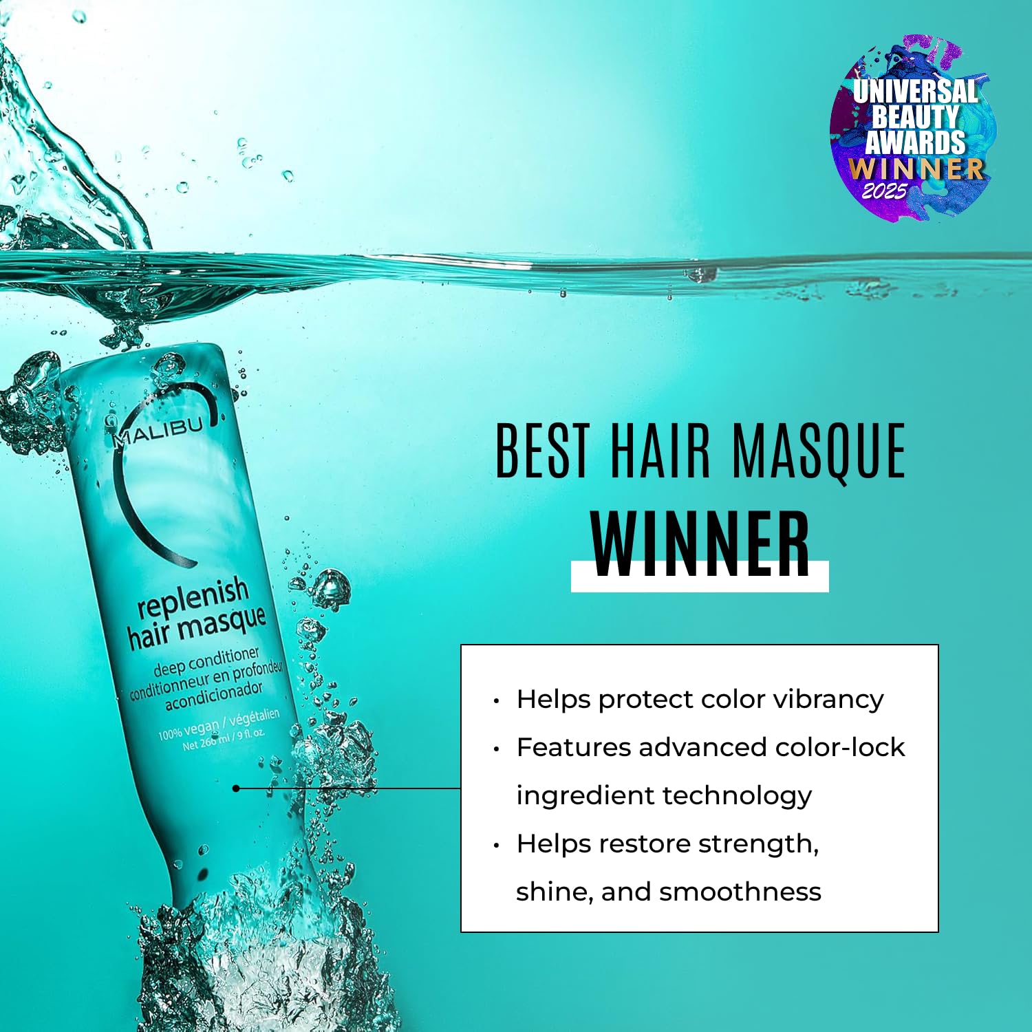 Malibu C Replenish: textura cremosa que hidrata y suaviza el cabello