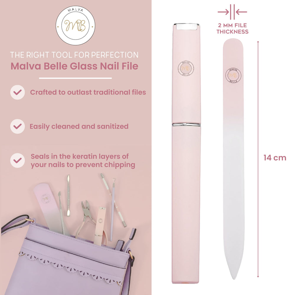 Malva Belle estuche de viaje para la lima de cristal Malva Belle.