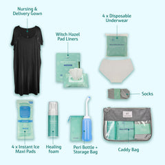 Chemise d'accouchement Mama & Wish facilitant l’allaitement et l’accès médical.