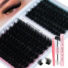 Kit Mamzy Luxe de clústeres para pestanas 10-18 mm ofrece volumen intenso y sin esfuerzo.