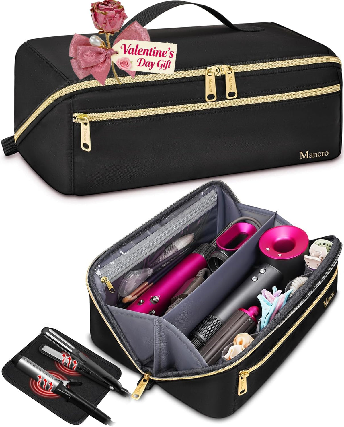 Mancro bolsa-herramientas-pelo-flexstyle: gran capacidad para viaje y organización.