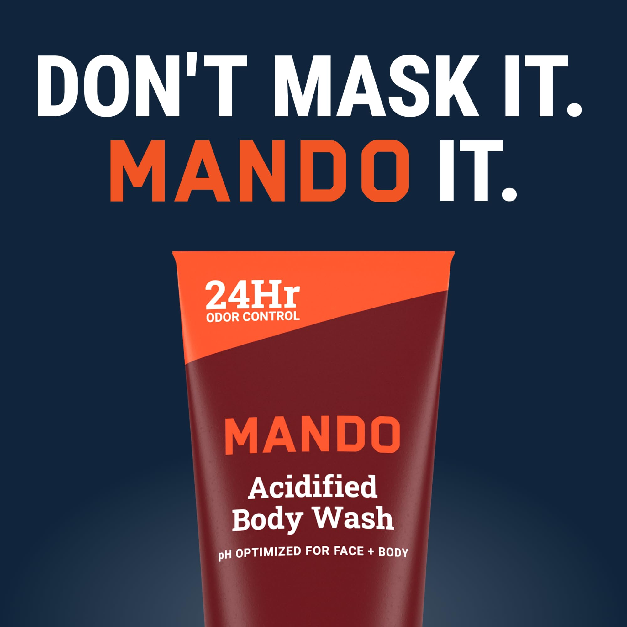 Mando Odor Shield: ritual de cuidado personal con gel de ducha de alto rendimiento.