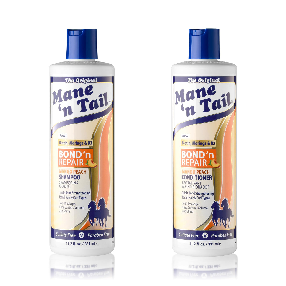 Mane 'n Tail Bond 'n Repair champú en botella para cabello texturizado y rizado.