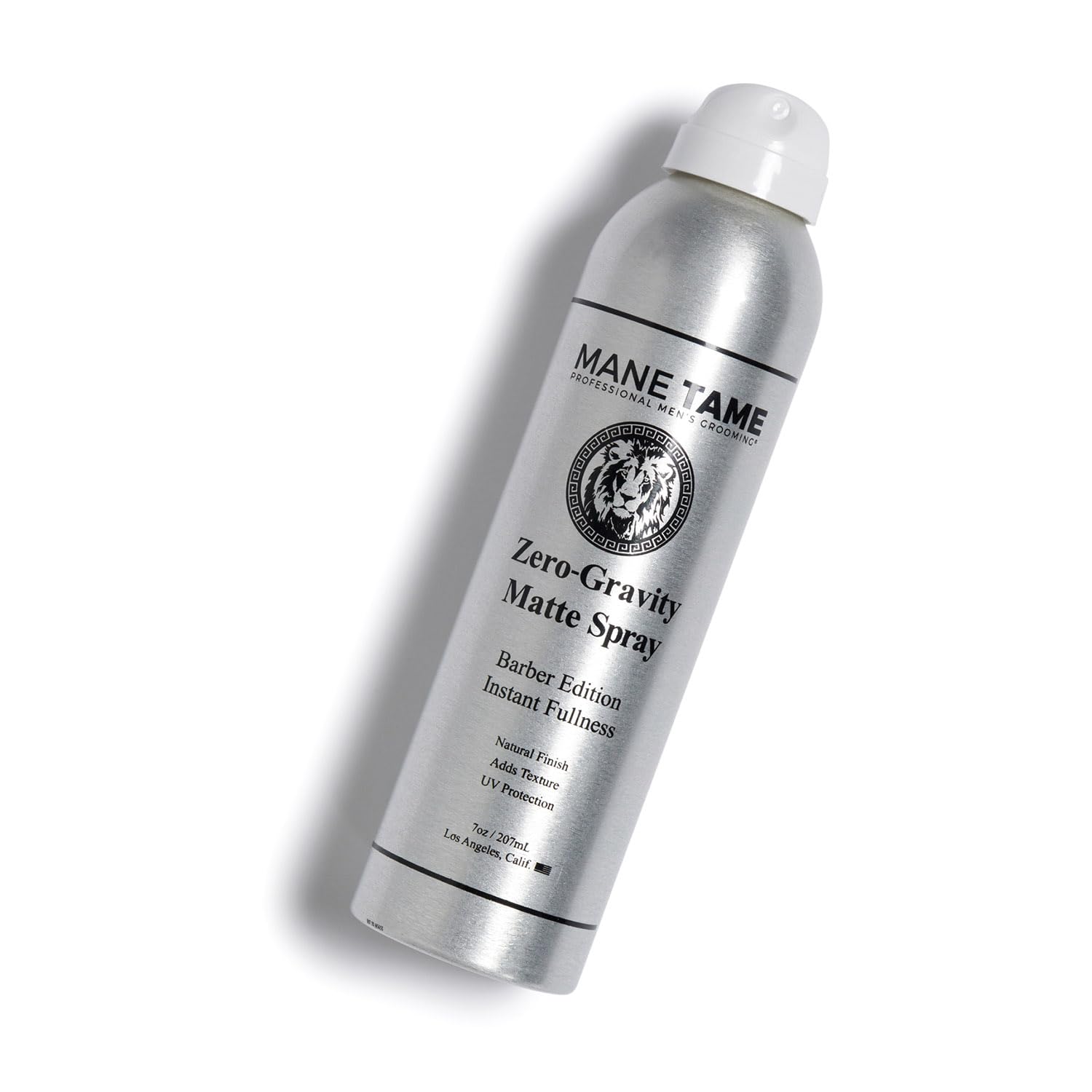MANE TAME aerosol Cero-Gravedad envase de 7oz listo para uso diario.