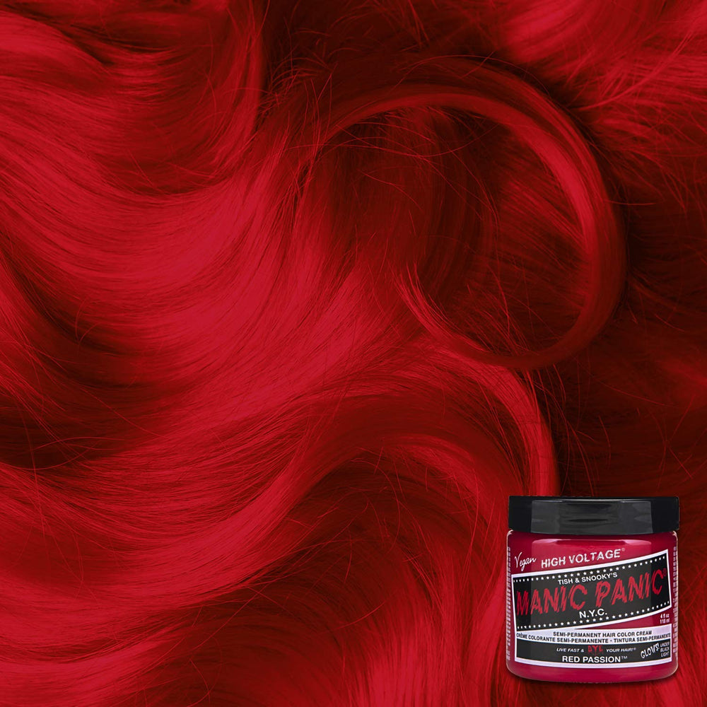 Aplicación en cabello para color rojo intenso y uniforme.