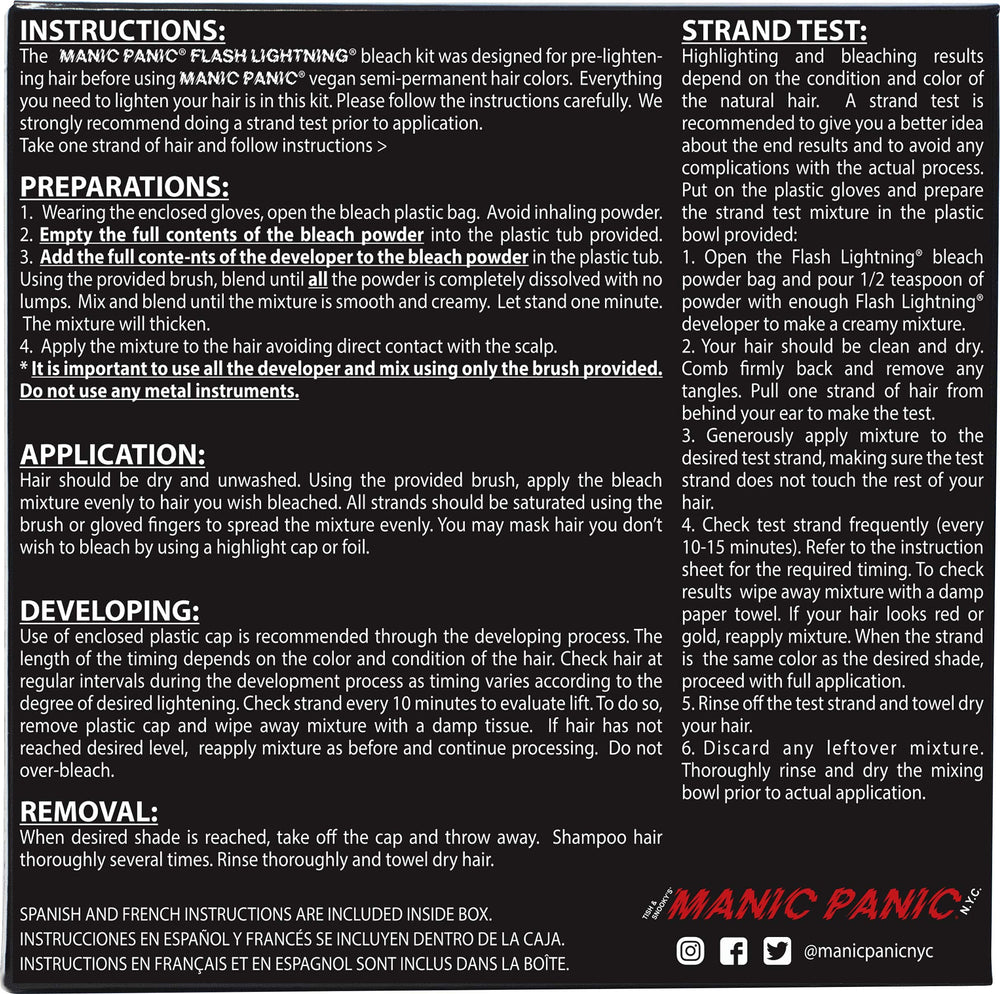 MANIC PANIC Flash Lightning peróxido 30 volúmenes para rubio medio a claro