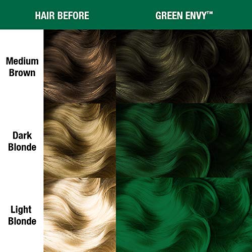 MANIC PANIC Green Envy cabello previamente aclarado ofrece tono más intenso.