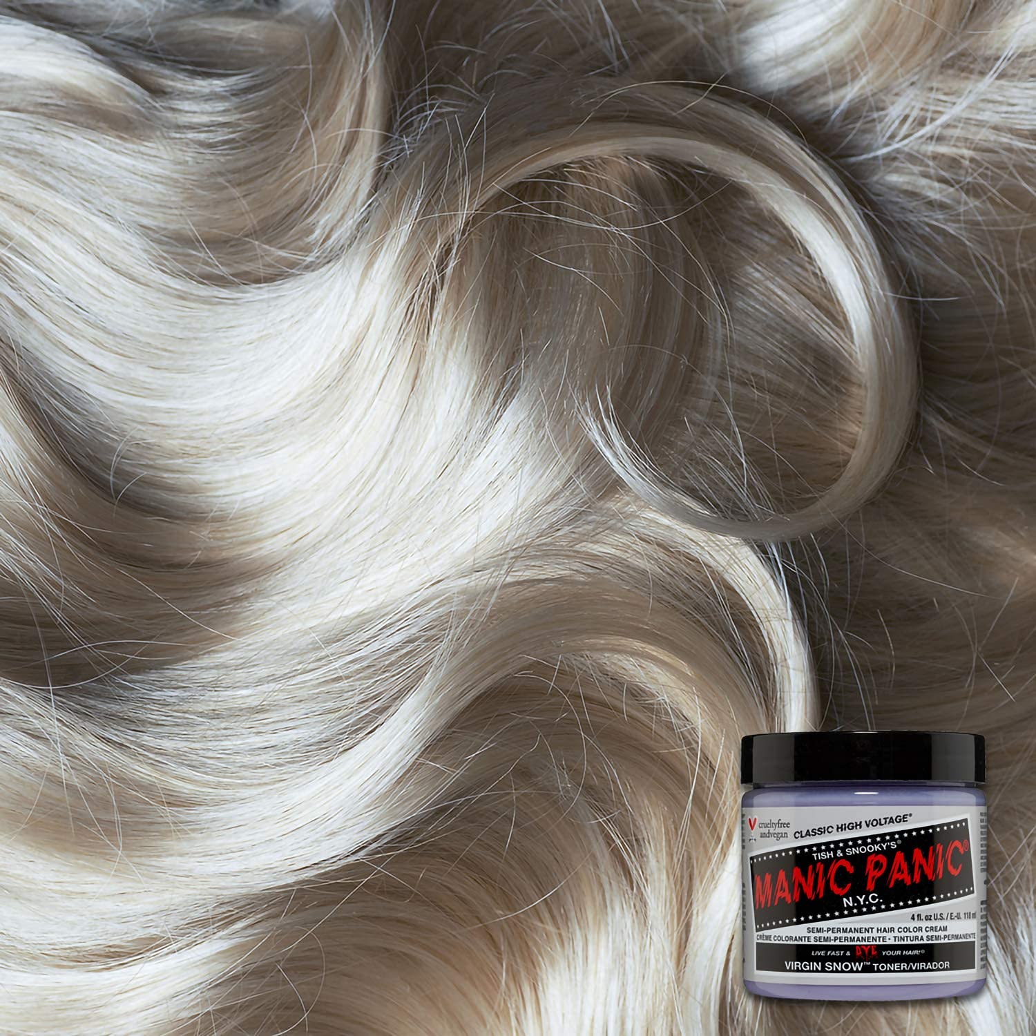 MANIC PANIC Virgin Snow Toner close-up creamy blue tint