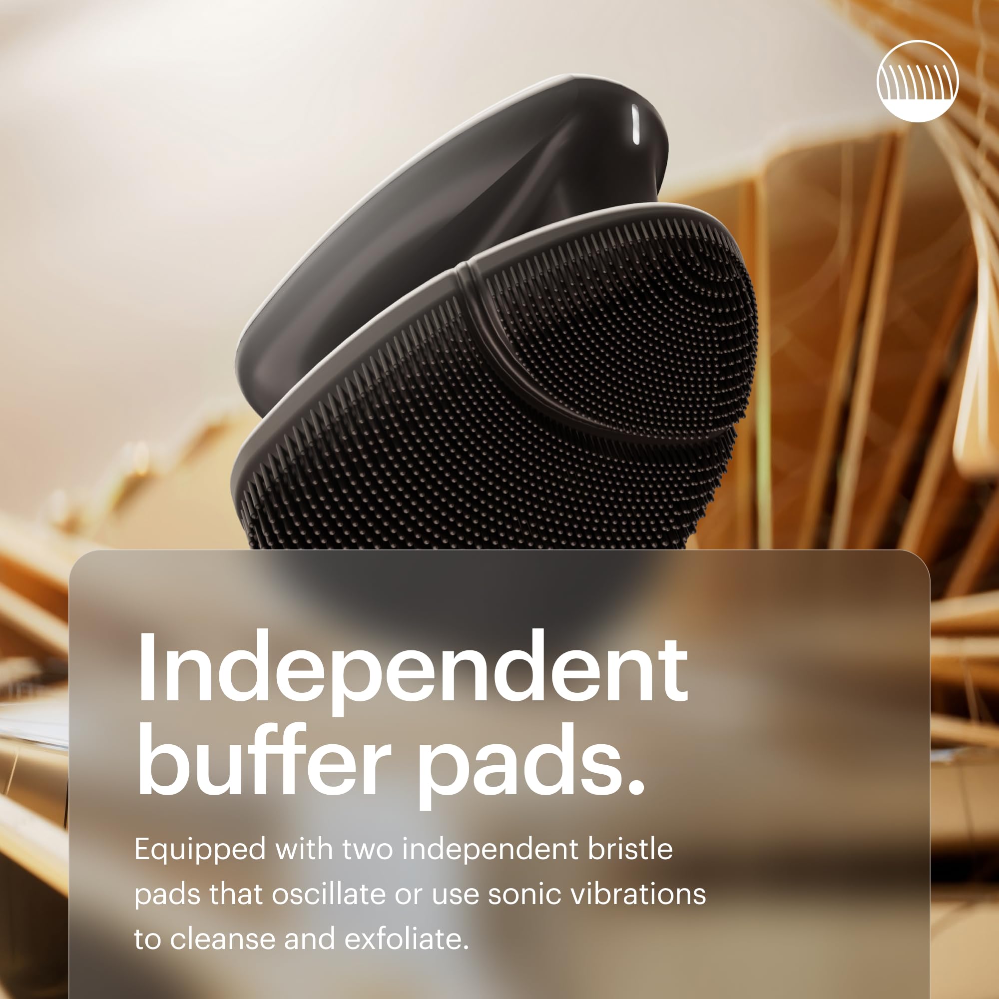MANSCAPED Face Buffer PRO con bloqueo de viaje para transporte seguro.