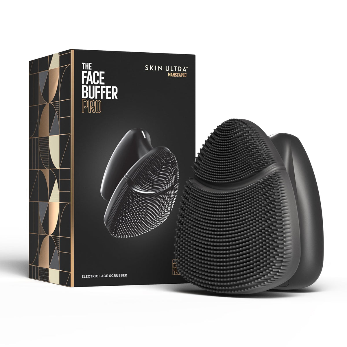 MANSCAPED The Face Buffer PRO con cabezal de silicona dual exfolia suavemente.