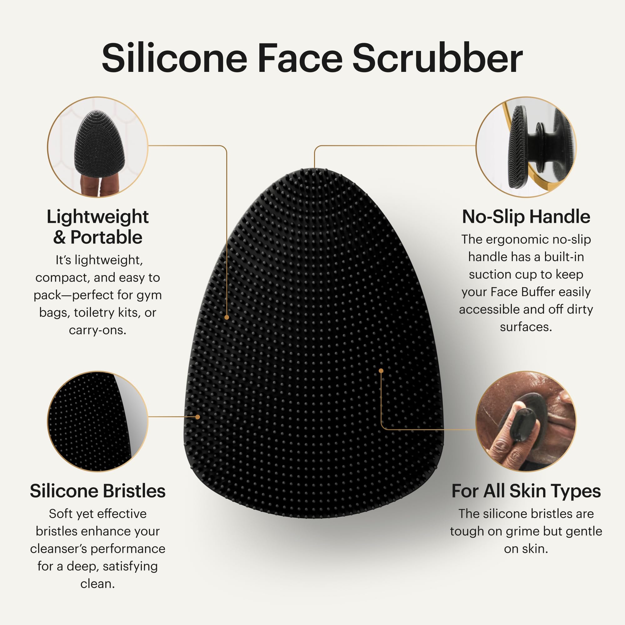 MANSCAPED The Face Buffer muestra cepillos de silicona que limpian sin irritar