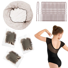 MaopaoBeauty redes marrones 12in para moño, fijación estable en danza.
