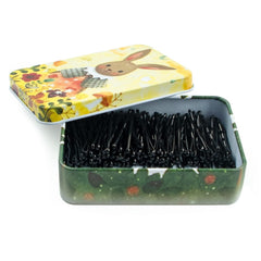 MAORULU horquillas mini negras con estuche, ideal para peinados rápidos fuera de casa