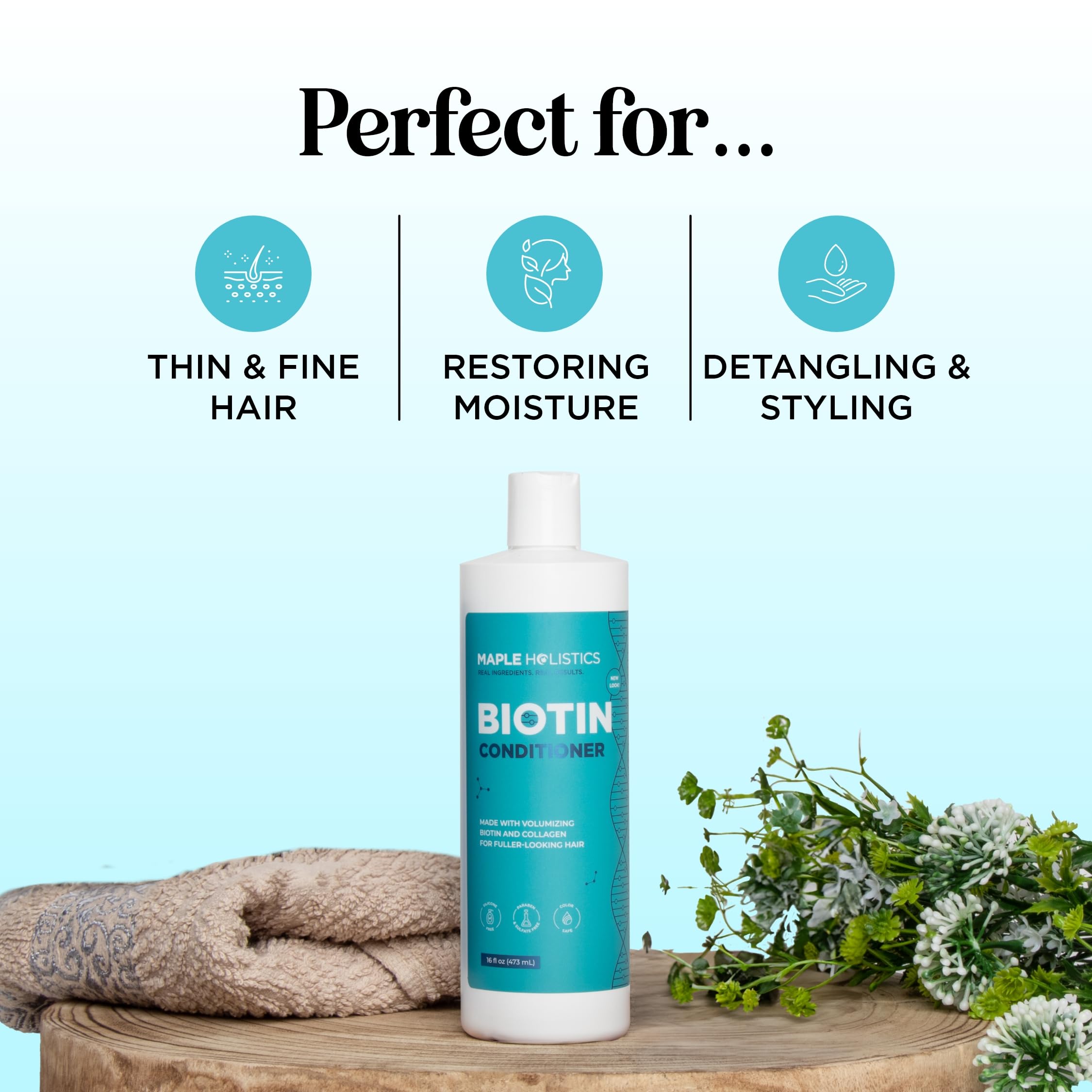 Maple Holistics Biotin Conditionneur — texture crèmeuse prête à nourrir les longueurs