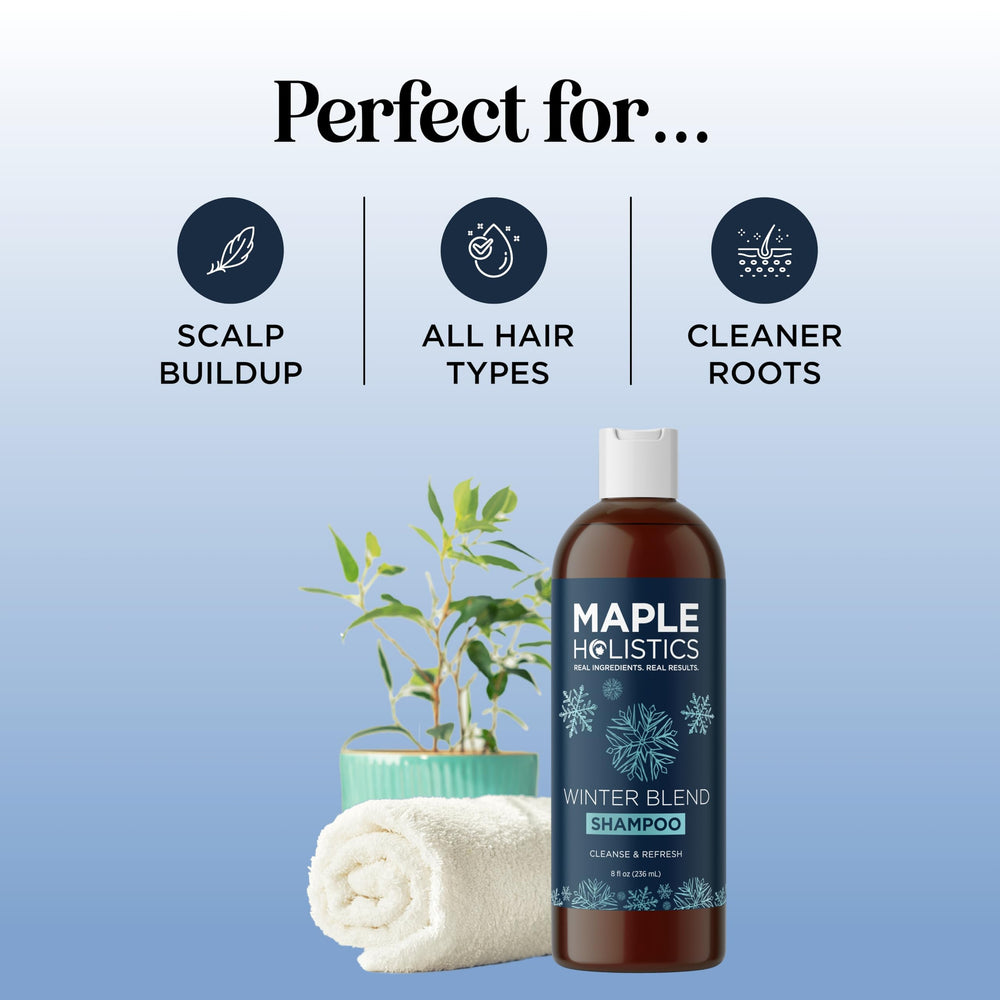 Maple Holistics hydrating oil bottle emphasizes moisture for dry hair