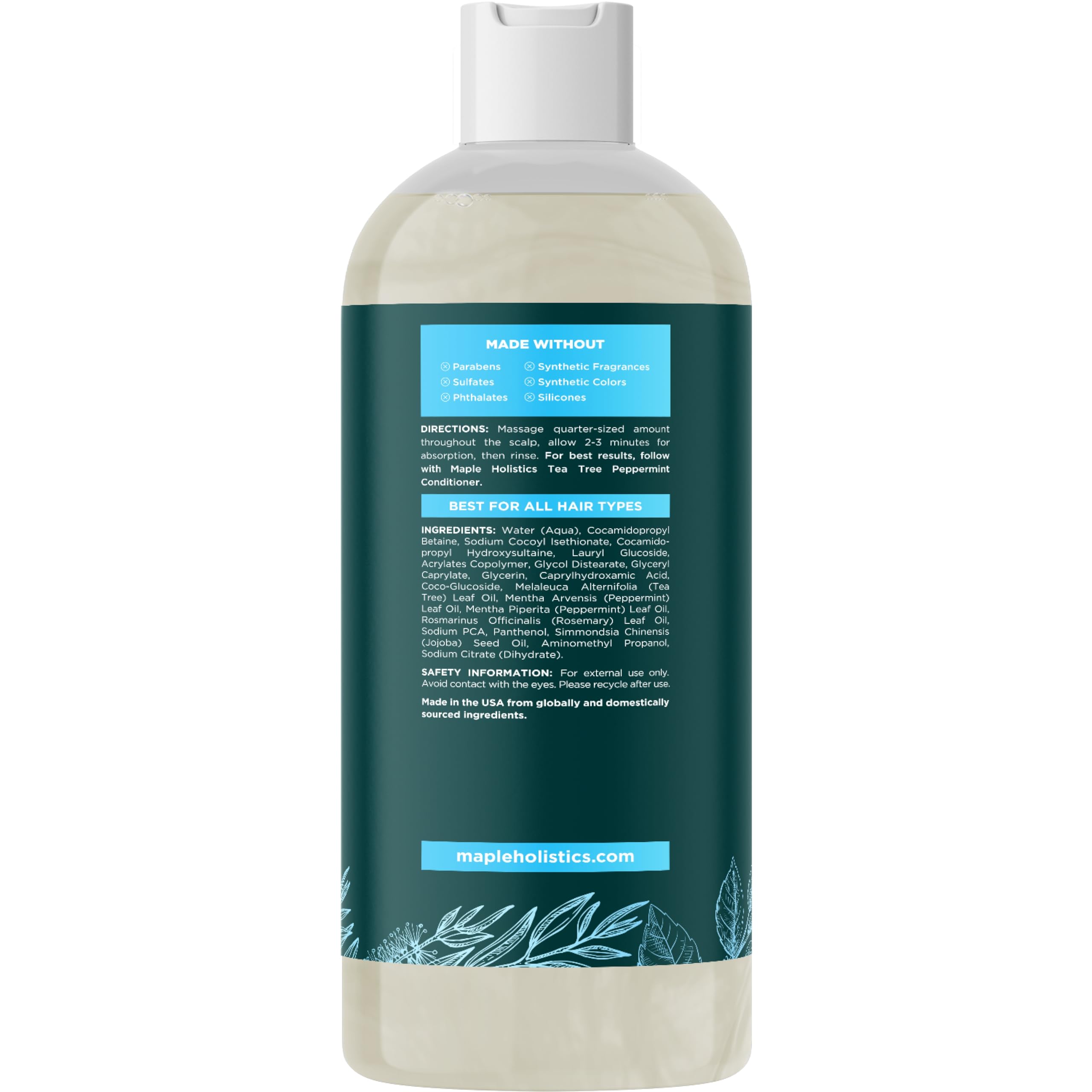 Maple Holistics Limpieza profunda para cabello y cuero cabelludo con ingredientes naturales