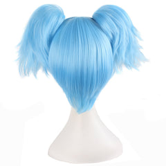MapofBeauty peluca cosplay azul claro 12 pulgadas, práctico set para eventos