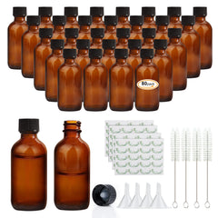Botella ámbar Maredash 2 oz, botella redonda para extractos