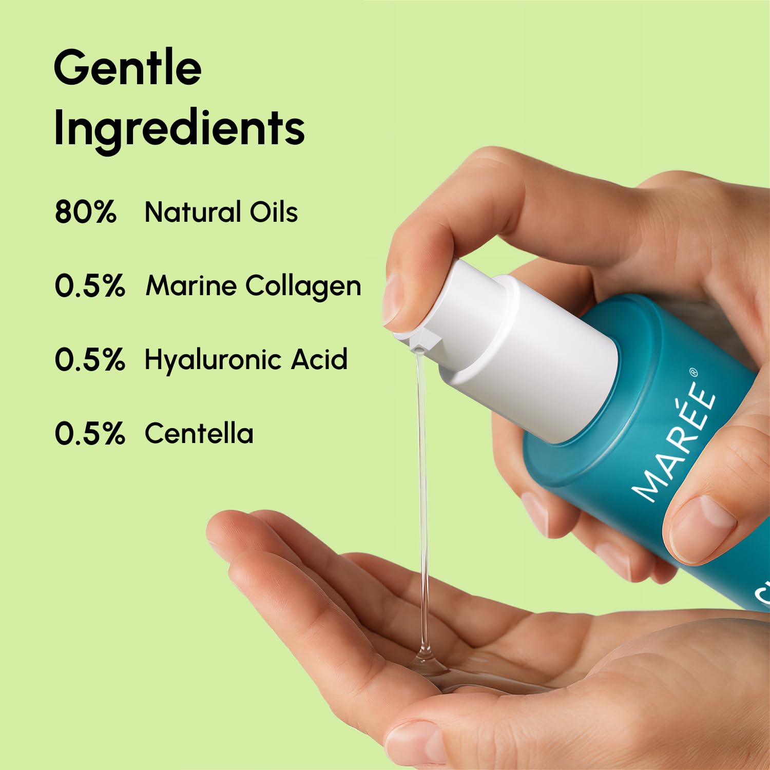 Concentración de Centella Asiática en MAREE Deep Cleansing Oil para piel