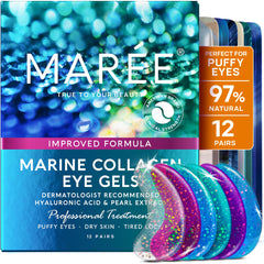 MAREE geles para ojos en caja, formato práctico para uso diario.